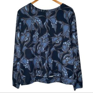 H&M Floral Long Sleeve Sweater Blouse